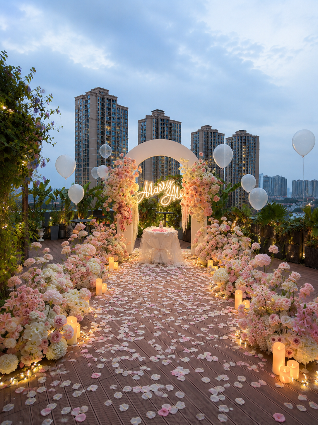 求婚布置 求婚策划 深圳求婚策划 深圳求婚布置 户外露台求婚 露台求婚布置 1