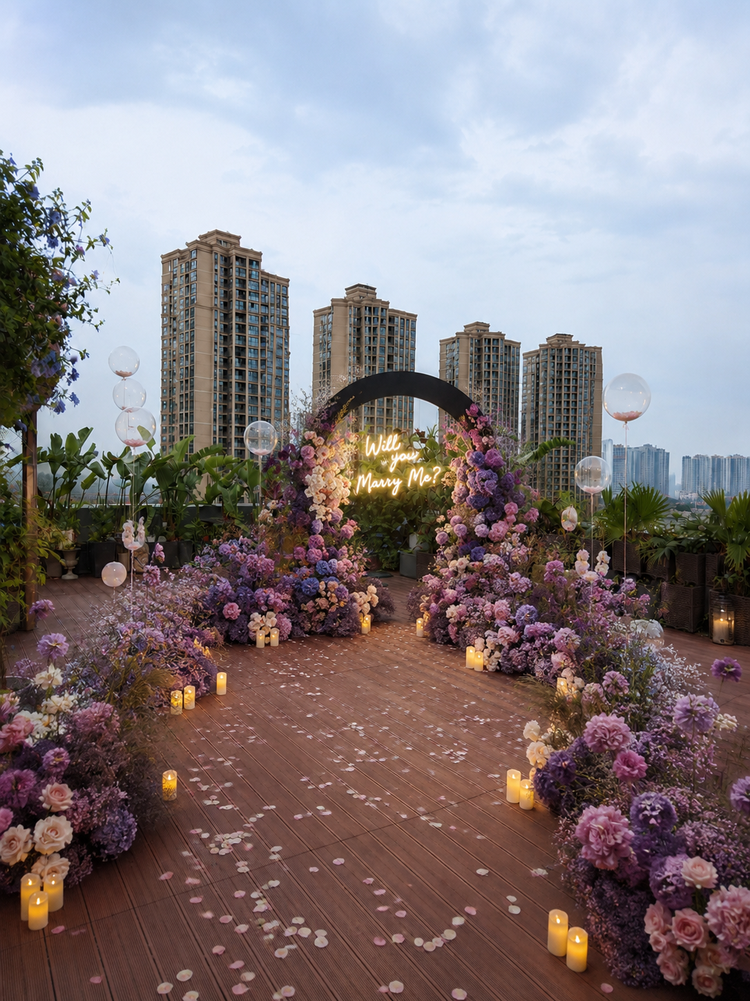 露台求婚策划 求婚布置 空中花园求婚布置 深圳求婚策划 18