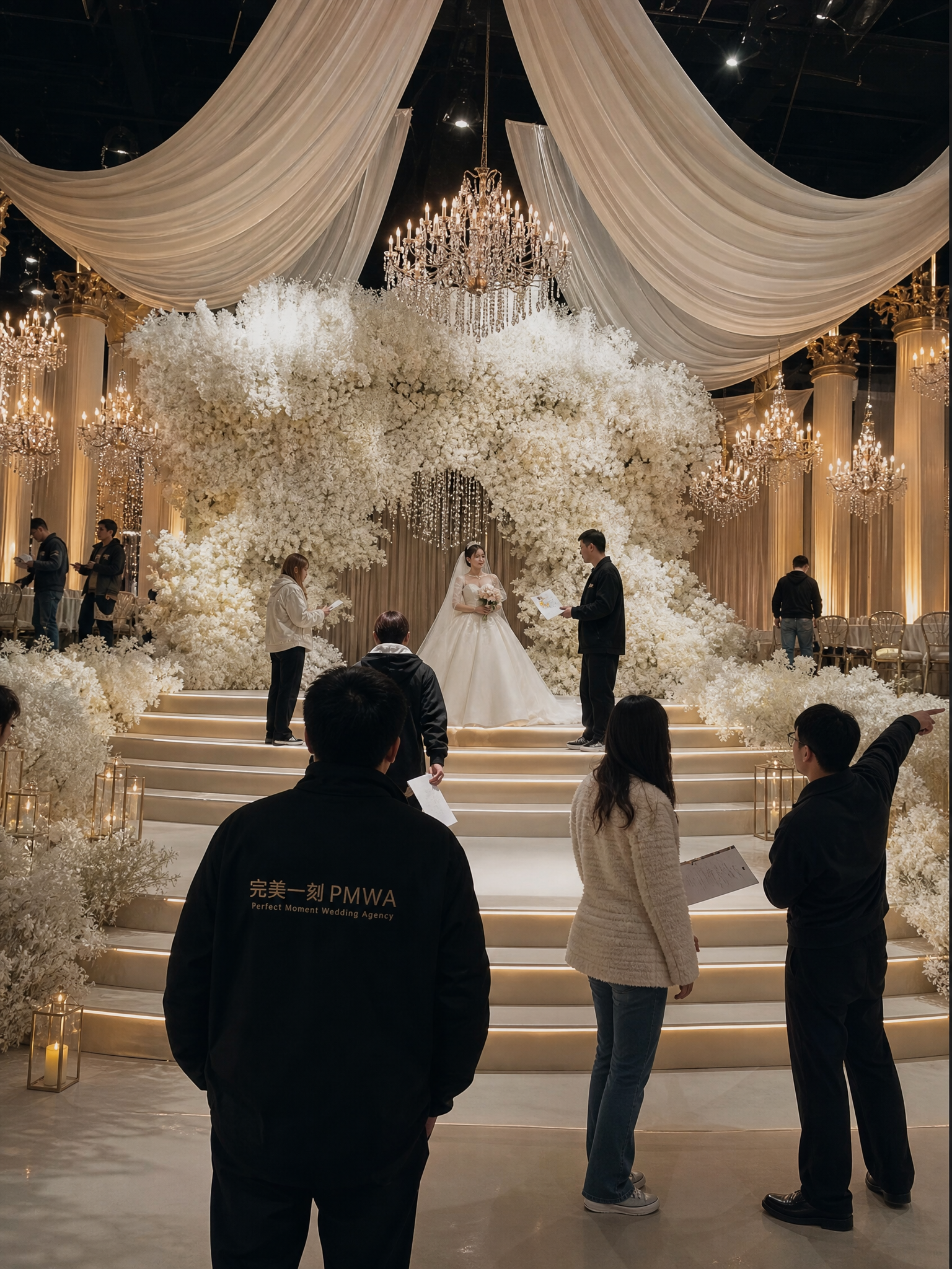 室内婚礼布置 室内高端婚礼策划 布幔婚礼策划 婚礼策划  白色婚礼 2
